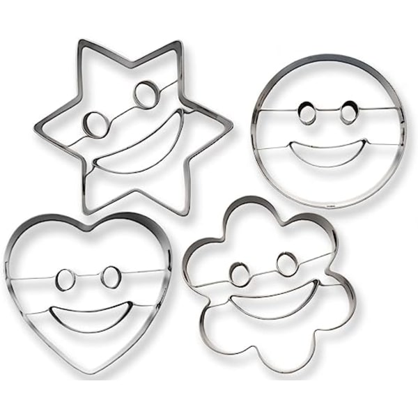 Kakformar Set om 4 - För Bakglädje - Emoji, Smiley, Hjärta