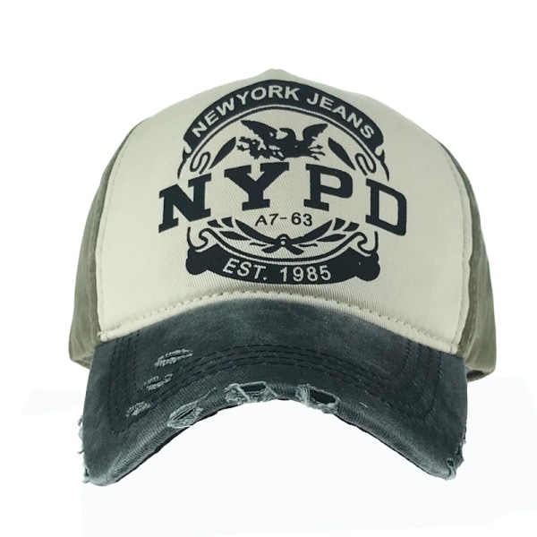 NYPD Solskjerm Bomull Politi Baseball Cap Ande Tunge Hat (slitt