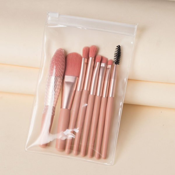 8 Macaron Matte Plastik Håndtag Mini Makeup Pensel Sæt Bærbare Så