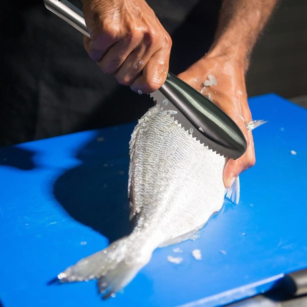 Fiskfjæller, 304 rustfrit stål fiskfjællerfjerner, savtakket F