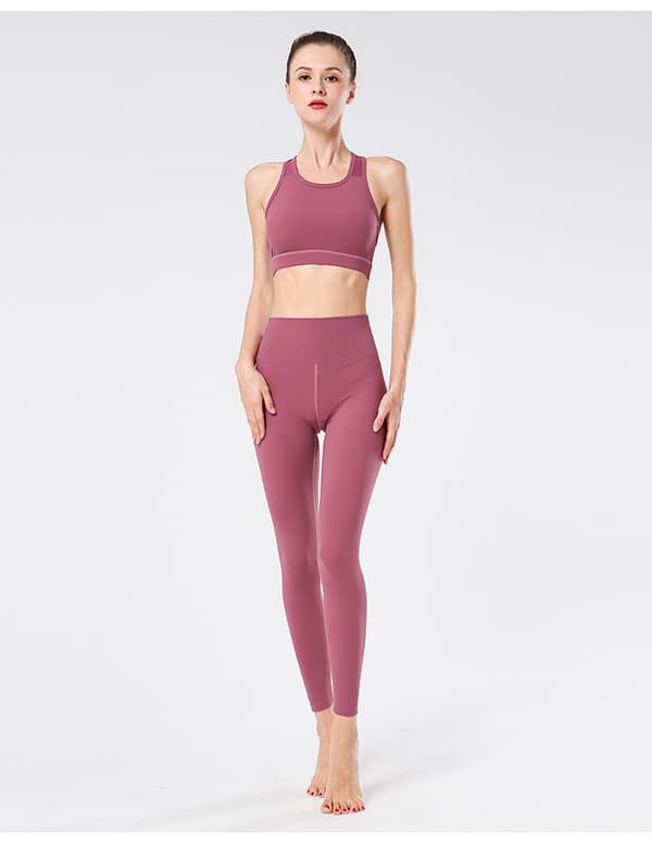 Stretchiga högmidjade smala löpartights - Rosa M