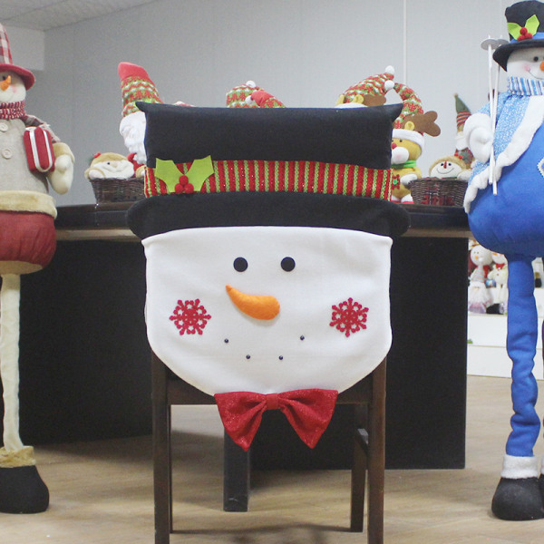 Juldekorationer Jultomte snögubbe stolsöverdrag hotellrest