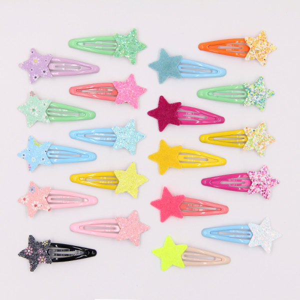 Stars hair clips, 20 packs of hairpins, cute hair clips for babi