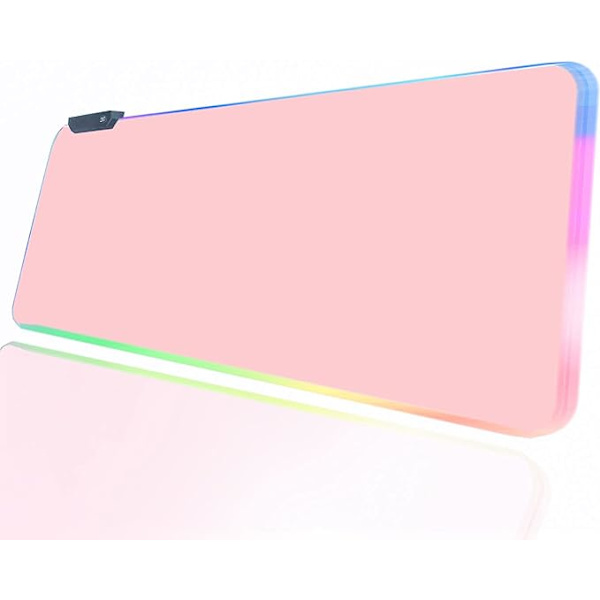 Pink RGB Gaming Musemåtte 31.5x12 PC XL Stor Lysende Skrivebordsunderlag
