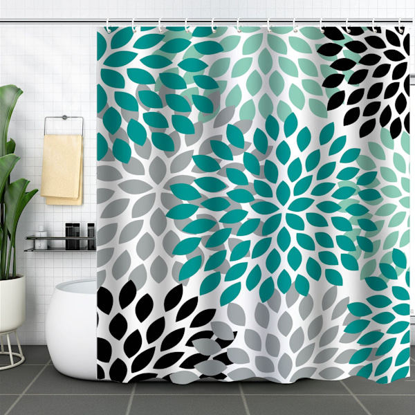 3D digitaltryckt duschdraperi med 12 krokar, 7 färger 180*200cm