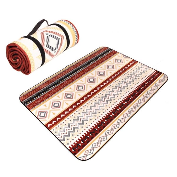 Pikniktepper, Boho Piknikmatte for Vanntett Foldbar, Sandsikker Overdimensjonert Utendørsmatte, for Fester, Camping, Park, Reise, Gressgaver, beige 150*150cm