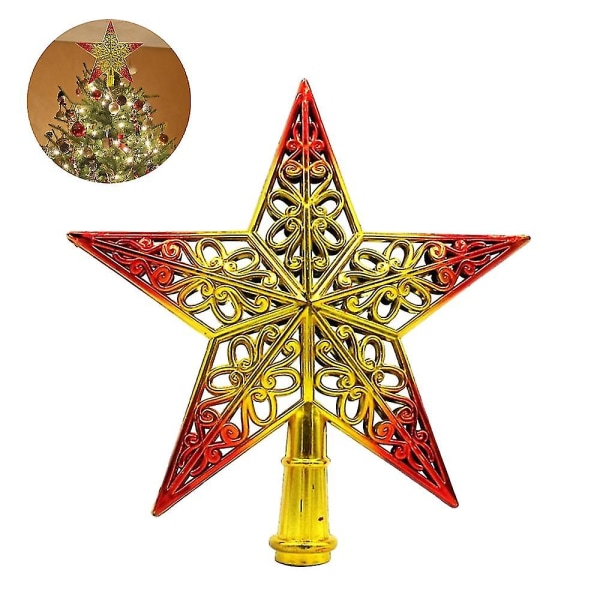 3D muovinen pentagrammi joululahja joulukuuseen (20cm KULTA)