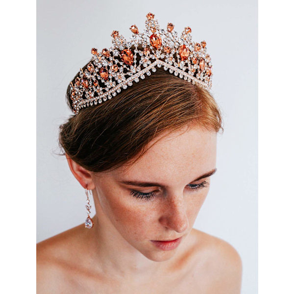 Bröllopskrona för kvinnor, prinsessdiadem med strass