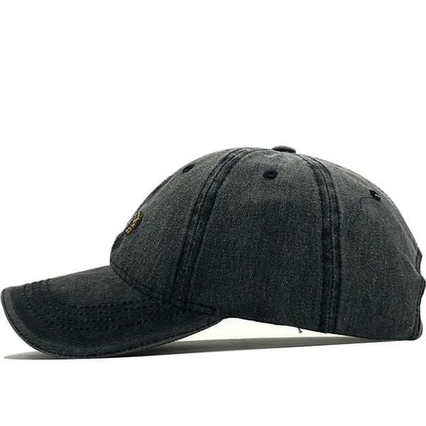 Retro båt ankare broderad denim basebollkeps (svart)