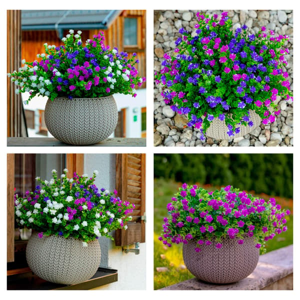 12 stk. Bukett Simulerte Utendørs Planter Kunstige Blomster