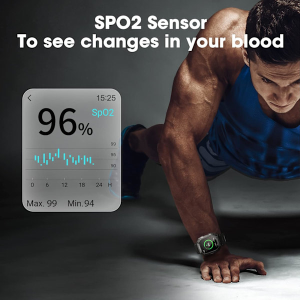 Militära Smartklockor för Män, 2022 Nyaste 1.71'' Smartwatch fo