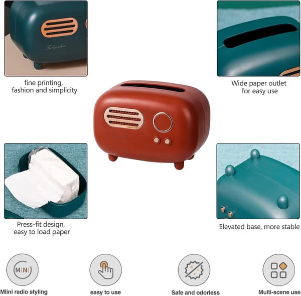Retro Radio Model Tissue Box Multifunktion