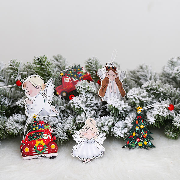 4 æsker juleartikler Kreativ maling engel bil jul
