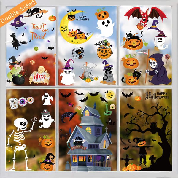 Halloween-vindusdekaler, 6 stk.