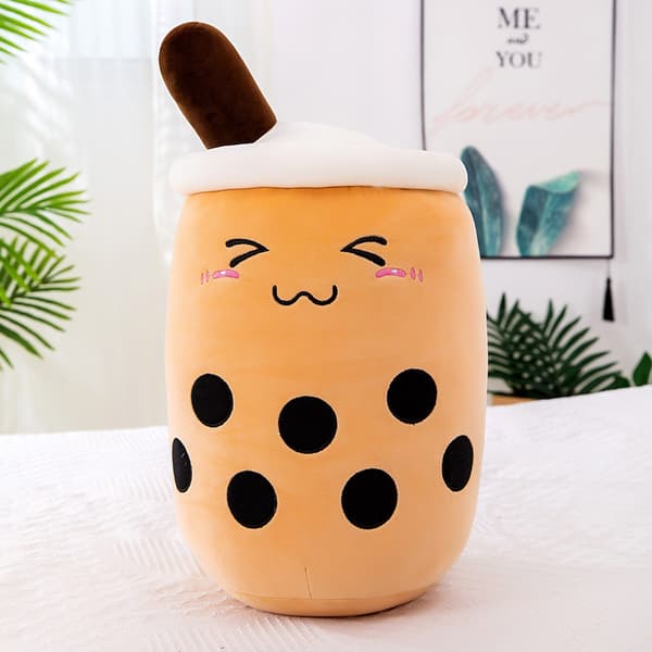 Fyldte bløde legetøj 50cm Squishy Bubble Tea plys pude sød mælk