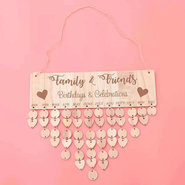 1 Set Trä DIY Hängande Kalender Påminnelse Väggkalender Hänge
