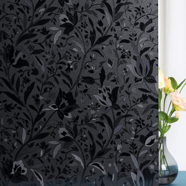 (Black 45x300cm)Blackout Window Film Privacy Window Film Electro