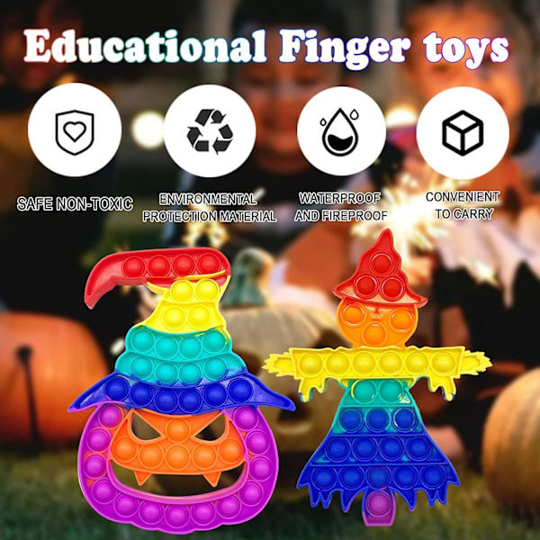 4 st Halloween Pop-leksaker, Pop-festgåvor Fågelskrämma Pumpa Spöke