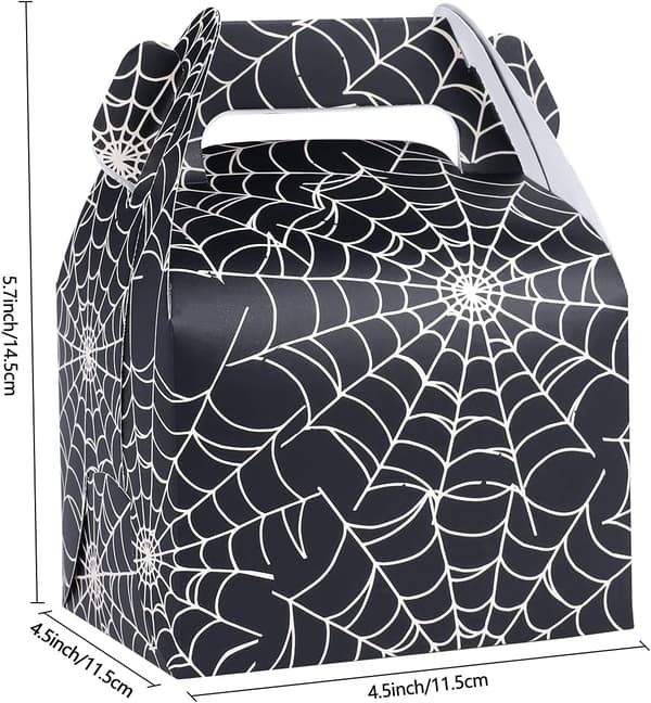 Spindelvävs-kaklåda - 50-pack Halloween-godisaskar, svart