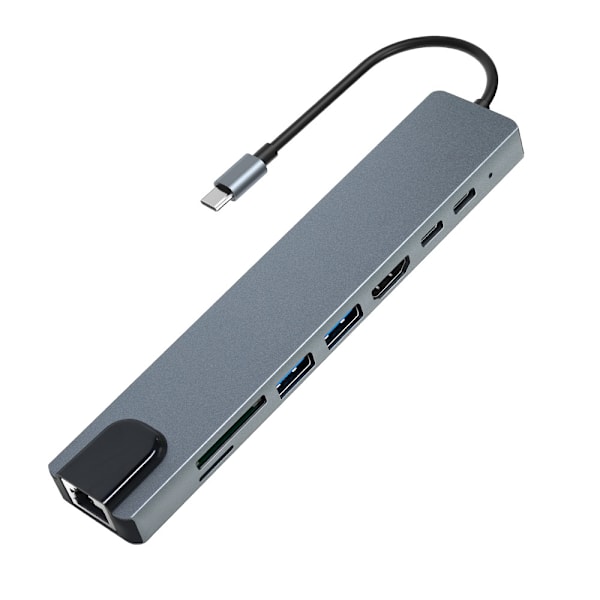 Type-C udvidelsesdock hub 8 i 1 hub multifunktionel bærbar exten