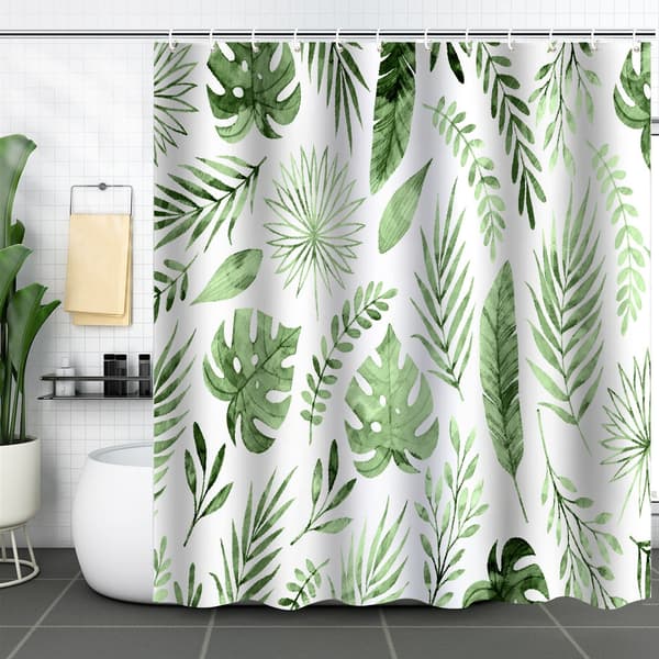 Växt blomma Ben duschdraperi med 12 krokar 180*180cm
