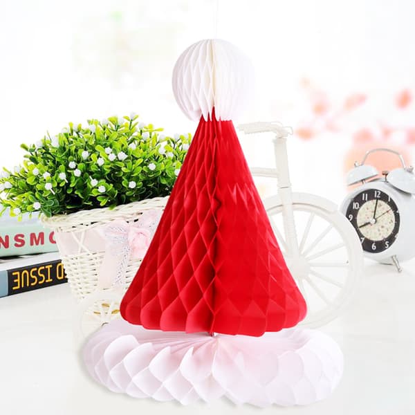 4 Julepynt Honeycomb Julehat Juletræ D