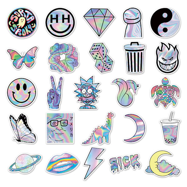 150 kappaletta holografisia lasergraffititarroja DIY vedenpitävä