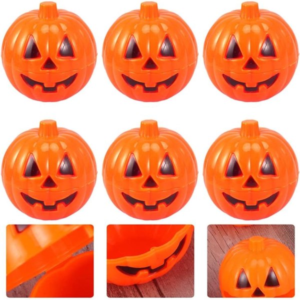 6-pack plastpumpa förvaringslåda Orange Halloween Mini Present Pa