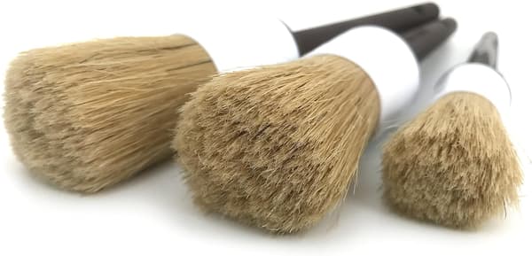 Supermjuka vildsvinsborstbildetaljeringsborstar - 3-pack