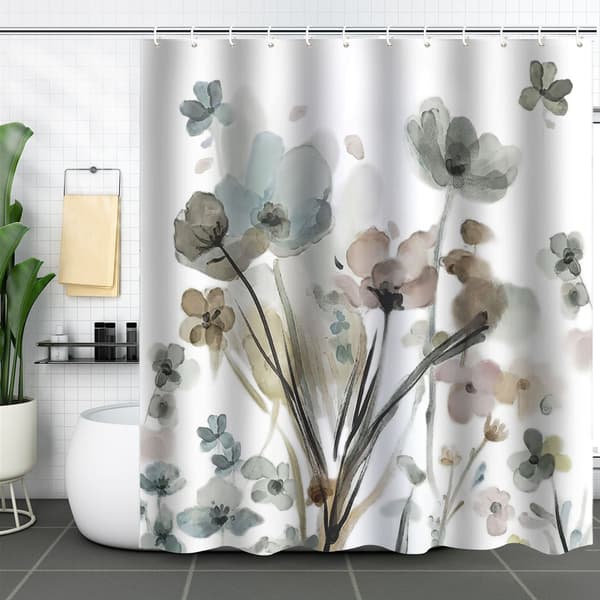 Växt blomma Ben duschdraperi med 12 krokar 180*180cm
