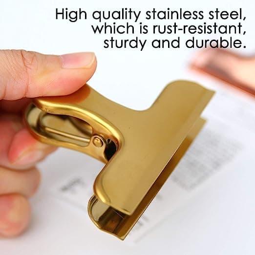 8 Pakke Heavy Duty Rustfrit Stål Pose Clips, 3\" x 2.4\"