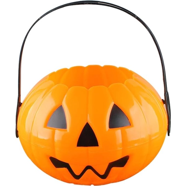 Plastic Pumpkin Bucket Halloween Pumpkin Basket for Trick or Tre