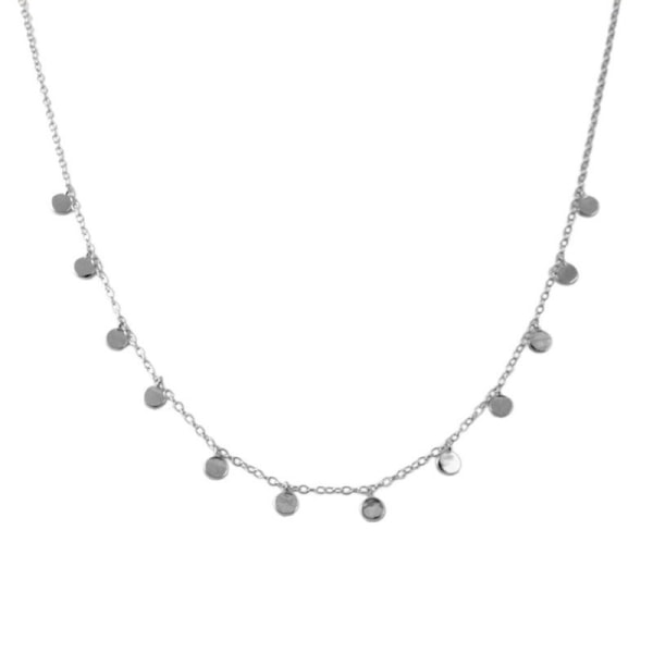 Minimalistisk ung kvinnes kjede, 1 925 sølvmedaljong, multi-p