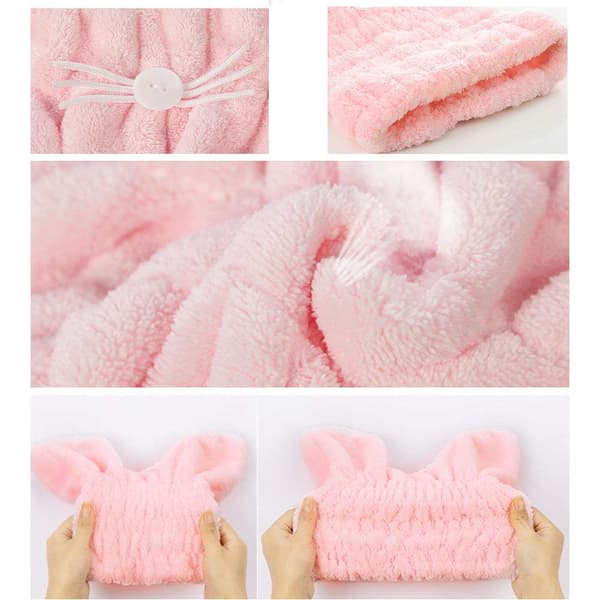 2-pack hårtorkningsmössa, mikrofiber badhanddukshatt för spa-dusch