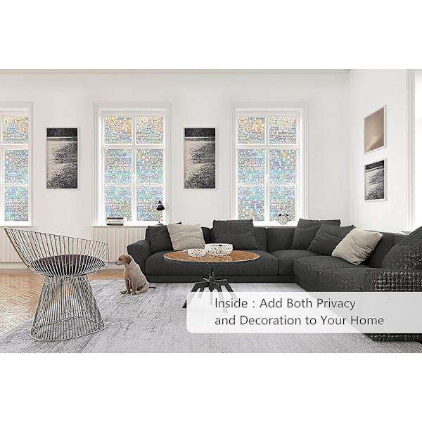 Myronsa Privacy Window Film 3D koristeellinen lasi-ikkuna itseliimautuva
