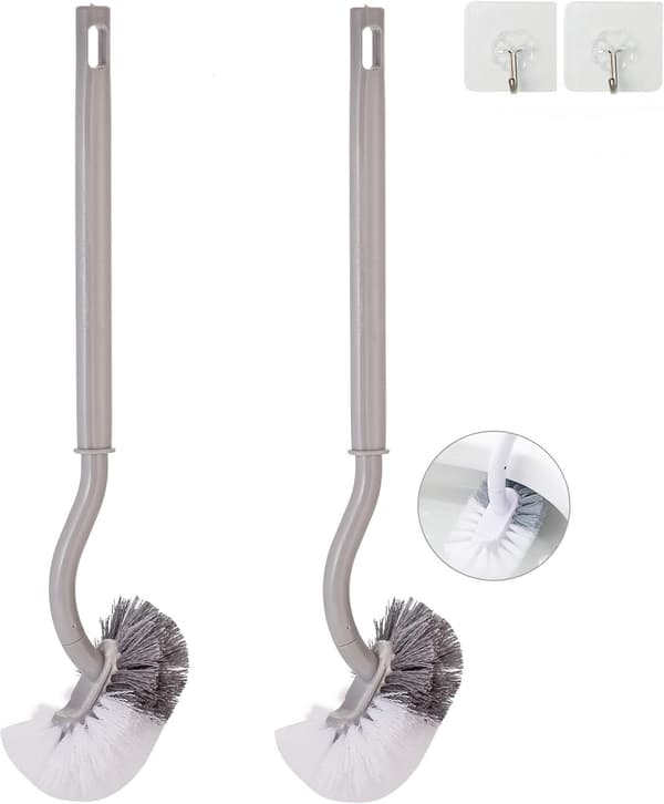 2-pack Toalettborste med böjd design, utan hållare