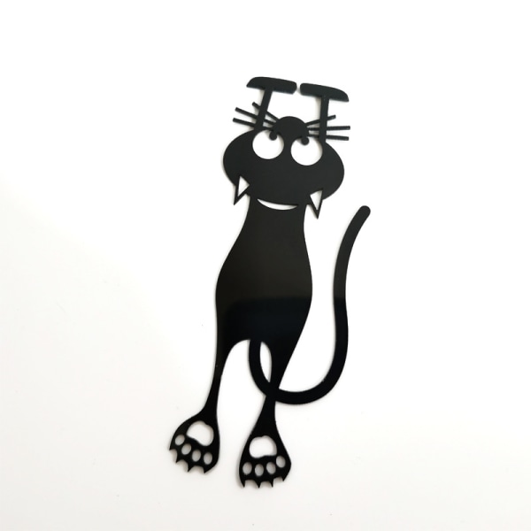 5 magnetiske bogmærker, nysgerrig kat i sort farve, original bogm