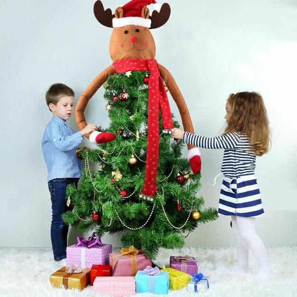 Julgransdekoration i tyg - Tomte, älg, snögubbe