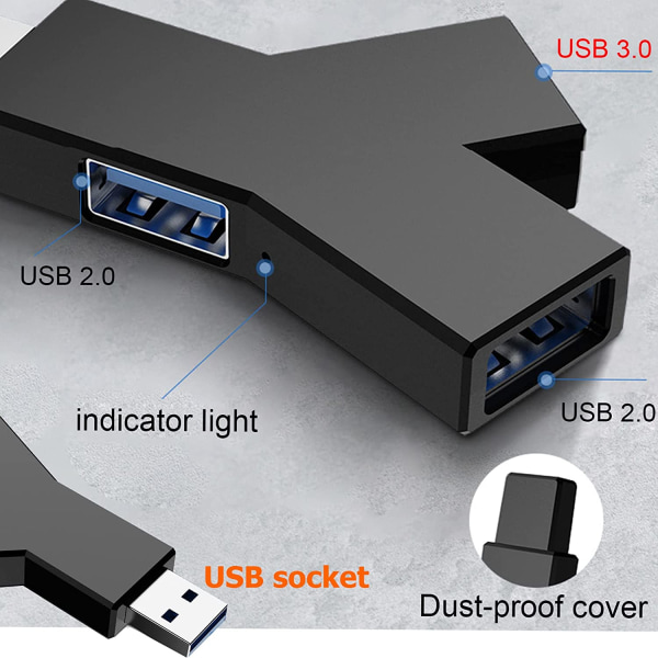 2 stk. USB 3.0 Hub, USB 3.0 3 Port Hub, USB Docking Station, Data H