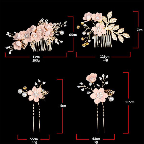 Brud bröllop hårkam klämma kristall strass blomma pärla