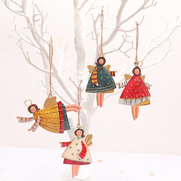 Dansande änglar juldekorationer - 4-pack julgransprydnader