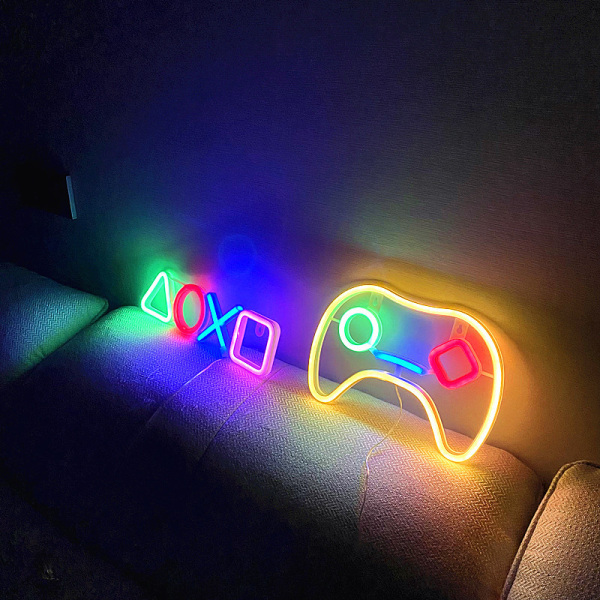 Neon LED USB-käyttöinen valaistu kyltti Dekor Peli Cool Neon sänkyyn