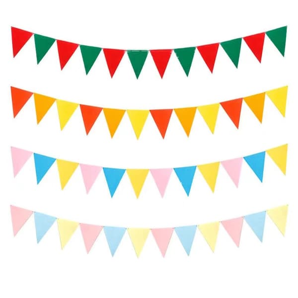Barnehage Multicolor Vimpler Banner, 80M Fargerik Bunting P