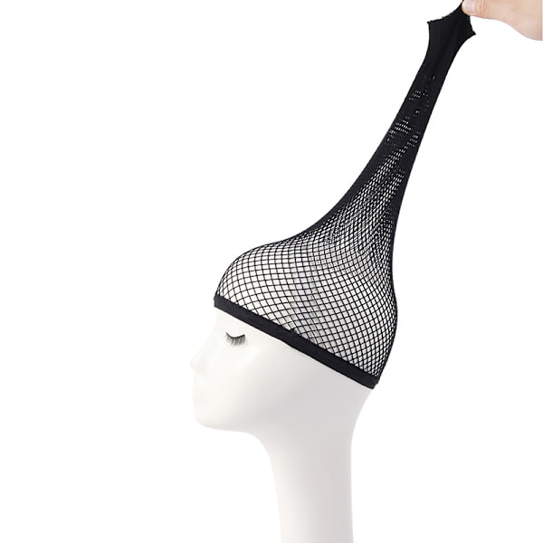 Mesh perukmössor för långt hår, dam peruknät, 5 stycken svart