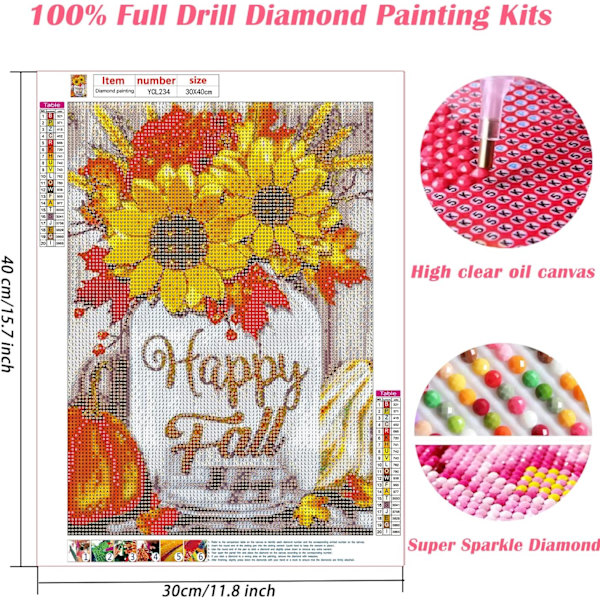 5D DIY Diamantmålning Set, Solros Diamantkonst, Kolibri
