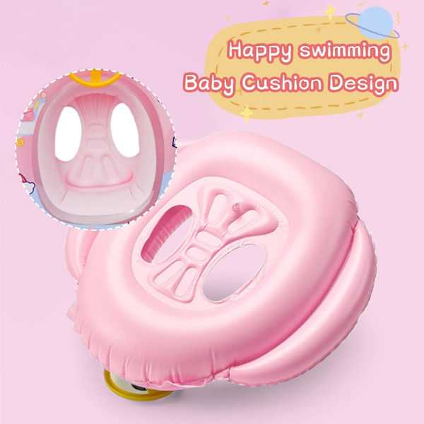 Baby Pool Float, Swimming Float, Oppustelig Baby Float med Stee