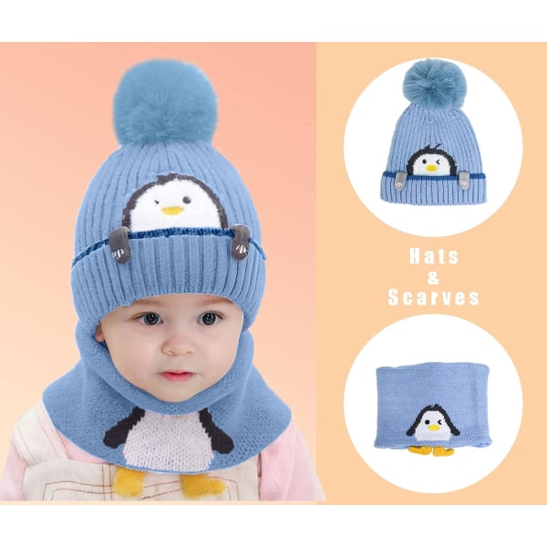Pipohuivisetti Hat Beanie Hat Lapset Talvi Vauva Neulohattusetti
