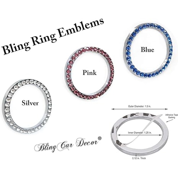 Bil Dekoration Krystal Rhinestone Bil Ring Emblem Mærkat, Bil A