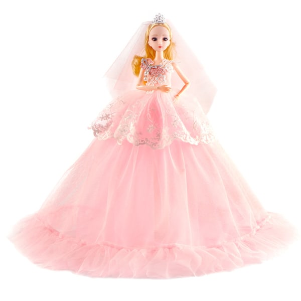 1 st rosa 30cm bröllopsklänning docka tjej leksak utsökt present gif