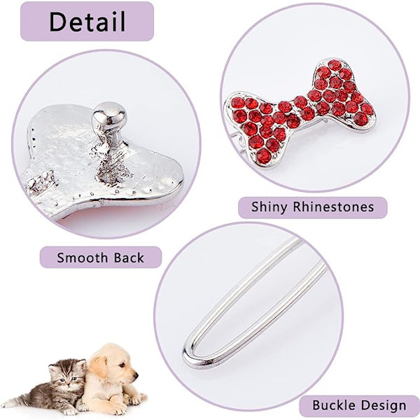 5 Hundehårklemmer Hund Rhinestone Spænde Klemmer
